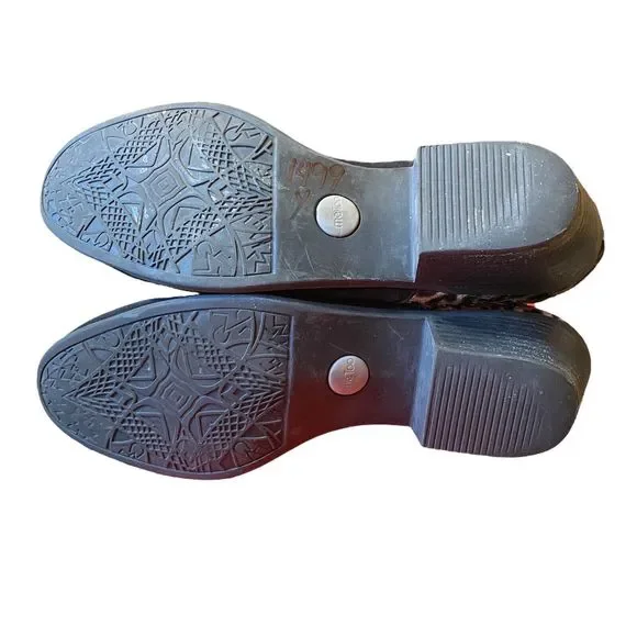 Me Too Zena 9 Black Suede Leopard Animal Print Pull On Ankle Bootie Shoes Sz 11M - Picture 6 of 12